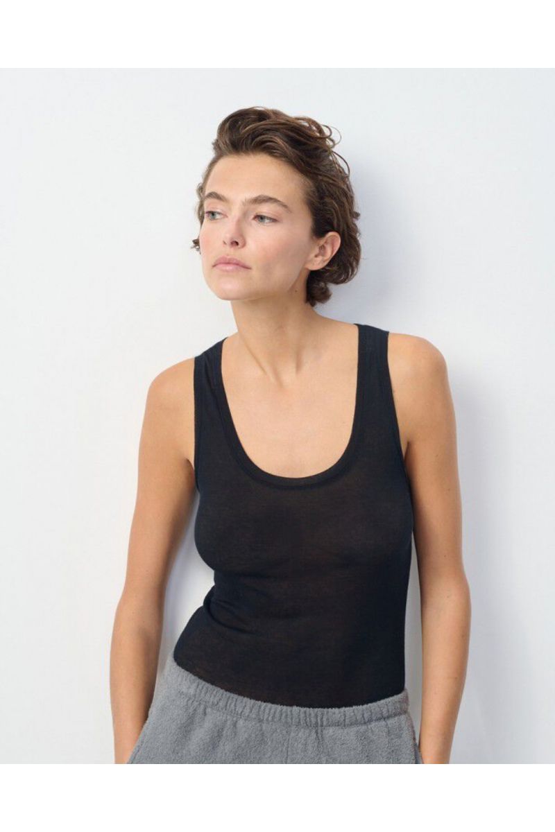 American Vintage Top Zwart MAS00E25