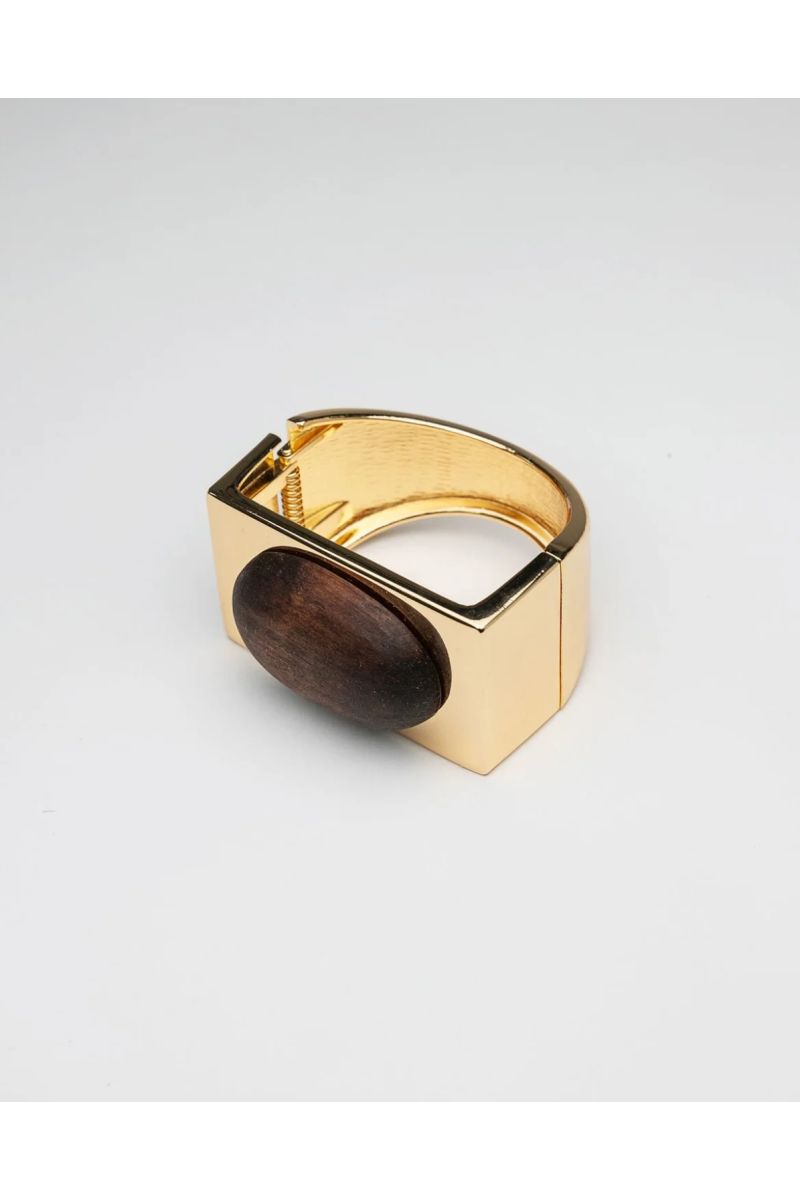 BOW19DETAILS Bon Oval Bracelet Gold Brown-O.S