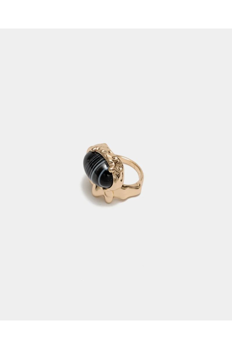 Bow19Details Pom Stone Ring Zwart
