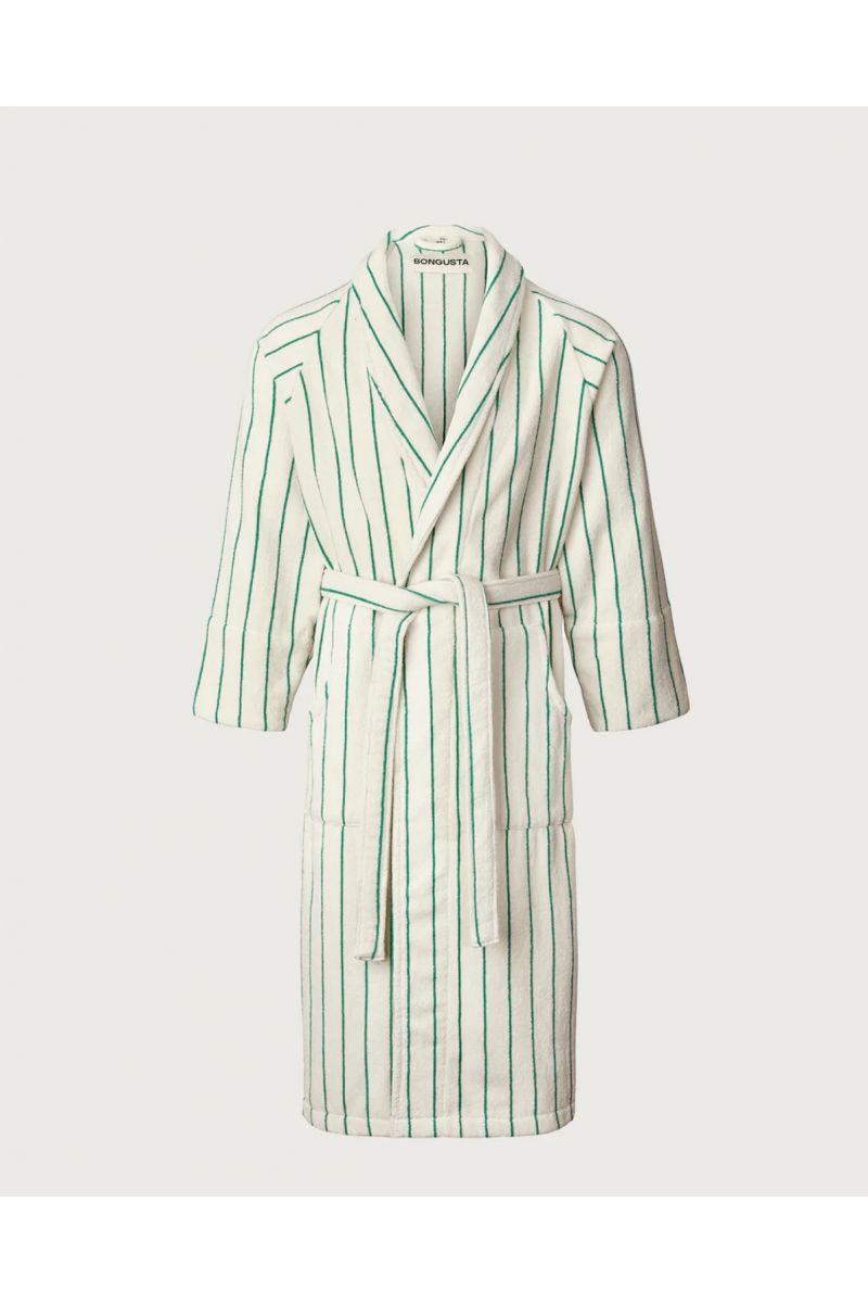 Bongusta Naram Bathrobe pure white & grass