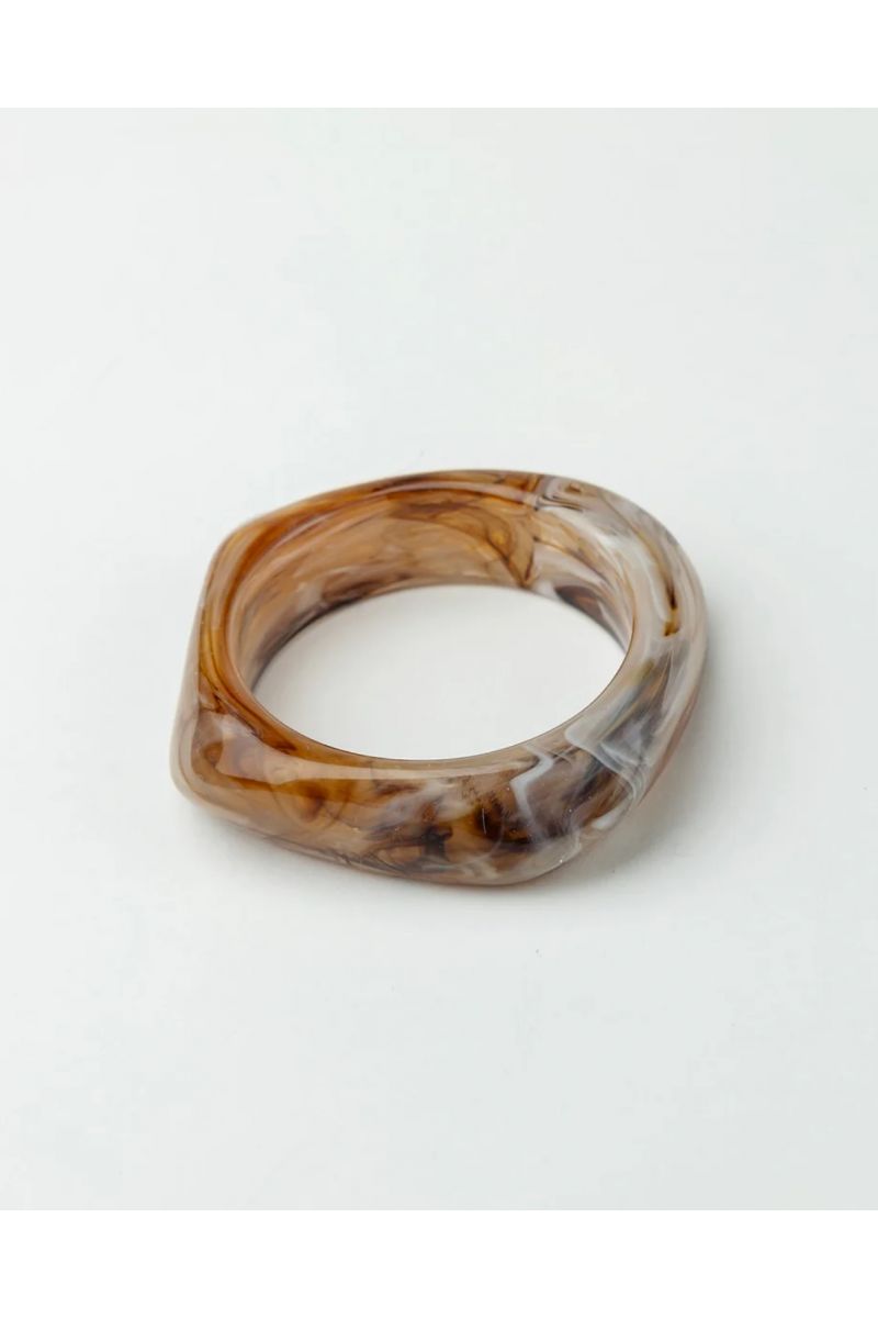 Bow19 Big Square Bracelet Melange Brown-O.S