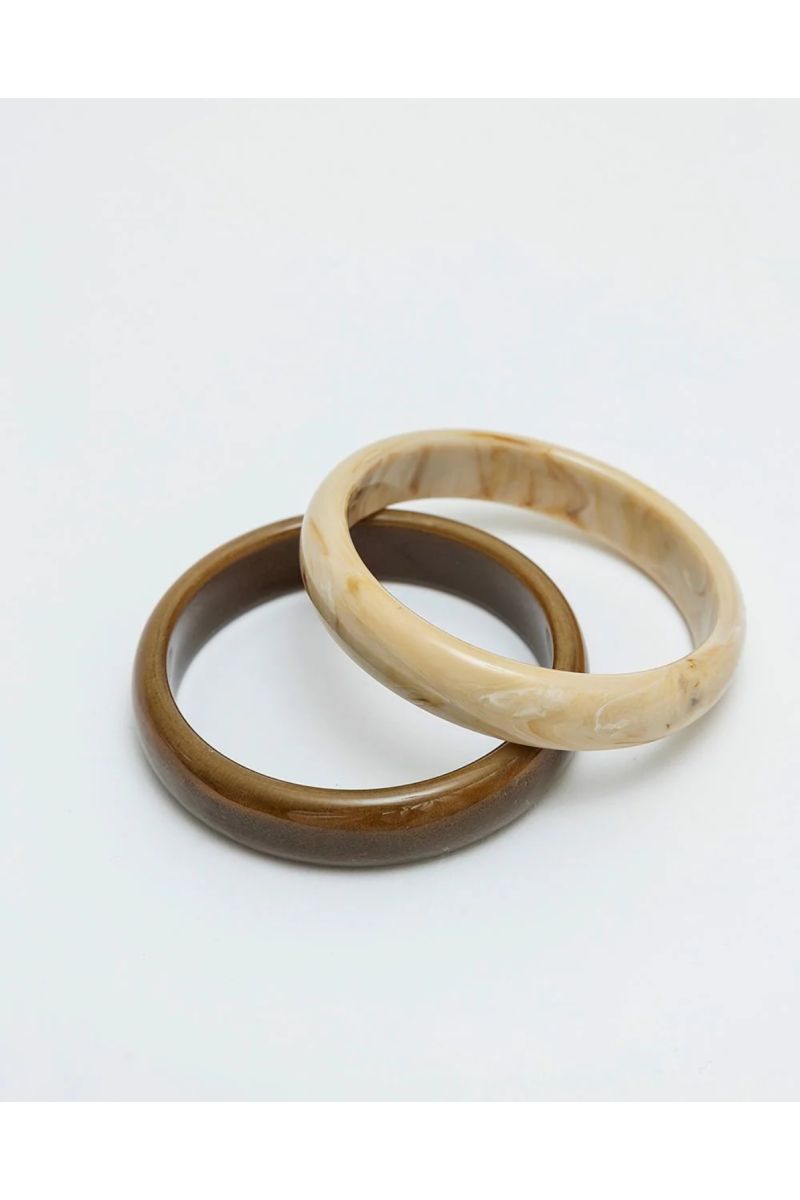 Bow19details Bangle 2 Set Khaki Beige-O.S
