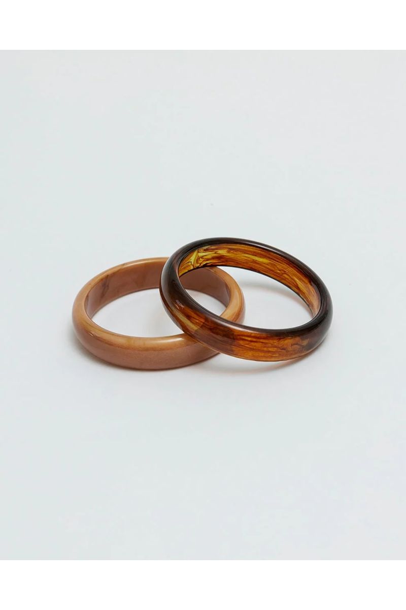 Bow19details Bangle 2 Set Terracotta Brown-O.S