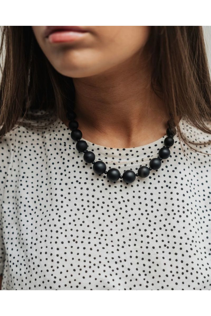 Bow19details Big Bead Necklace Black-O.S