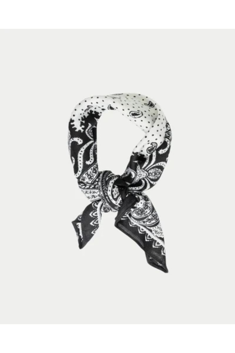 Bow19details Paisley Scarf Black-O.S