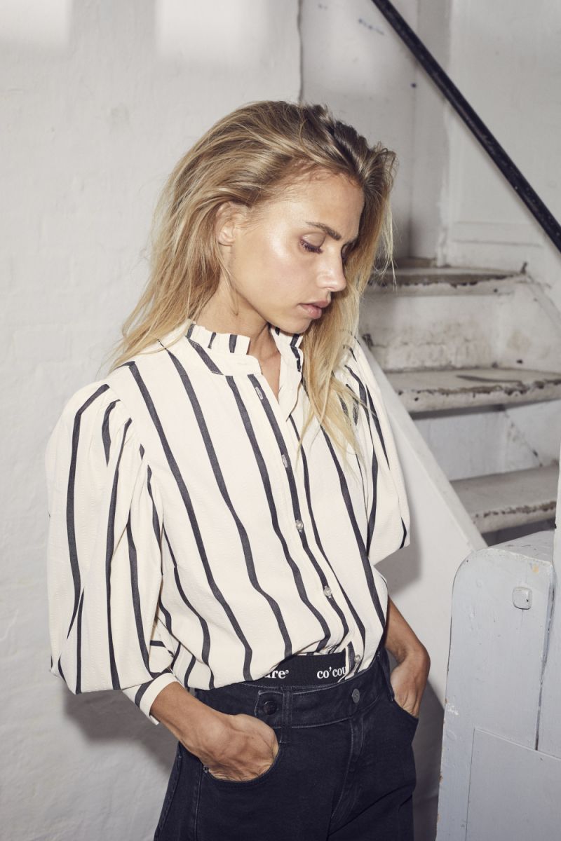 Co'Couture Tessie Stripe Blouse Black