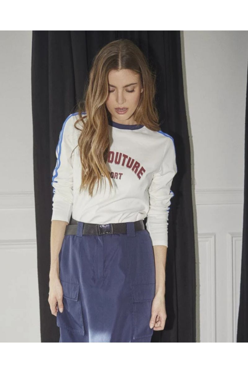 Co'Couture Edgecc Sport LS Tee Wit/Blauw
