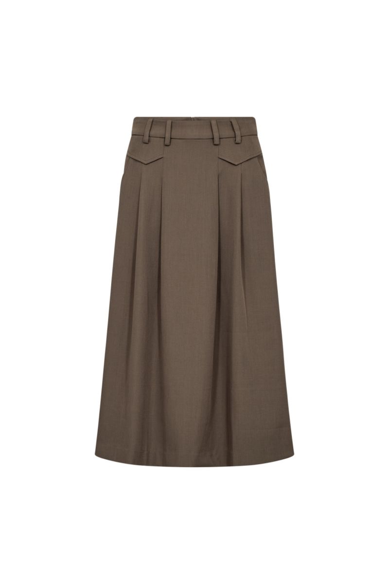 Co'Couture LunaCC Pocket Pleat Skirt Walnut