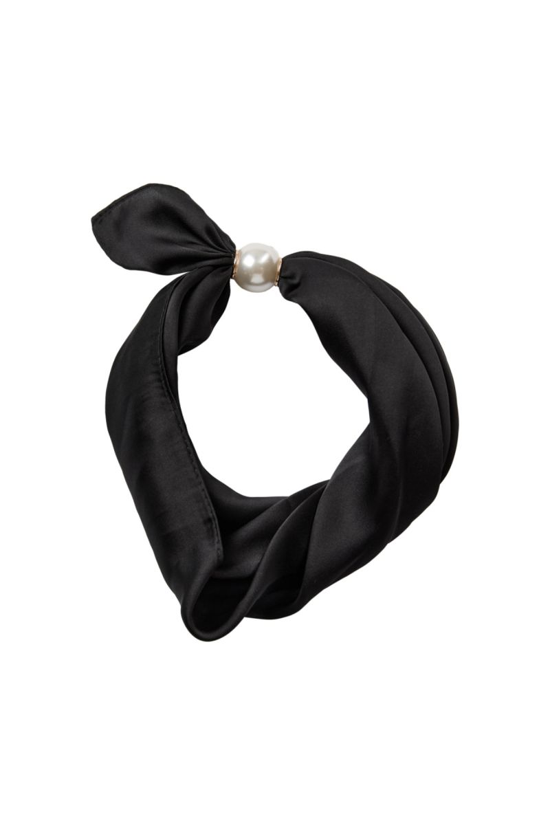 Co'Couture Pearl Scarf Black-O.S