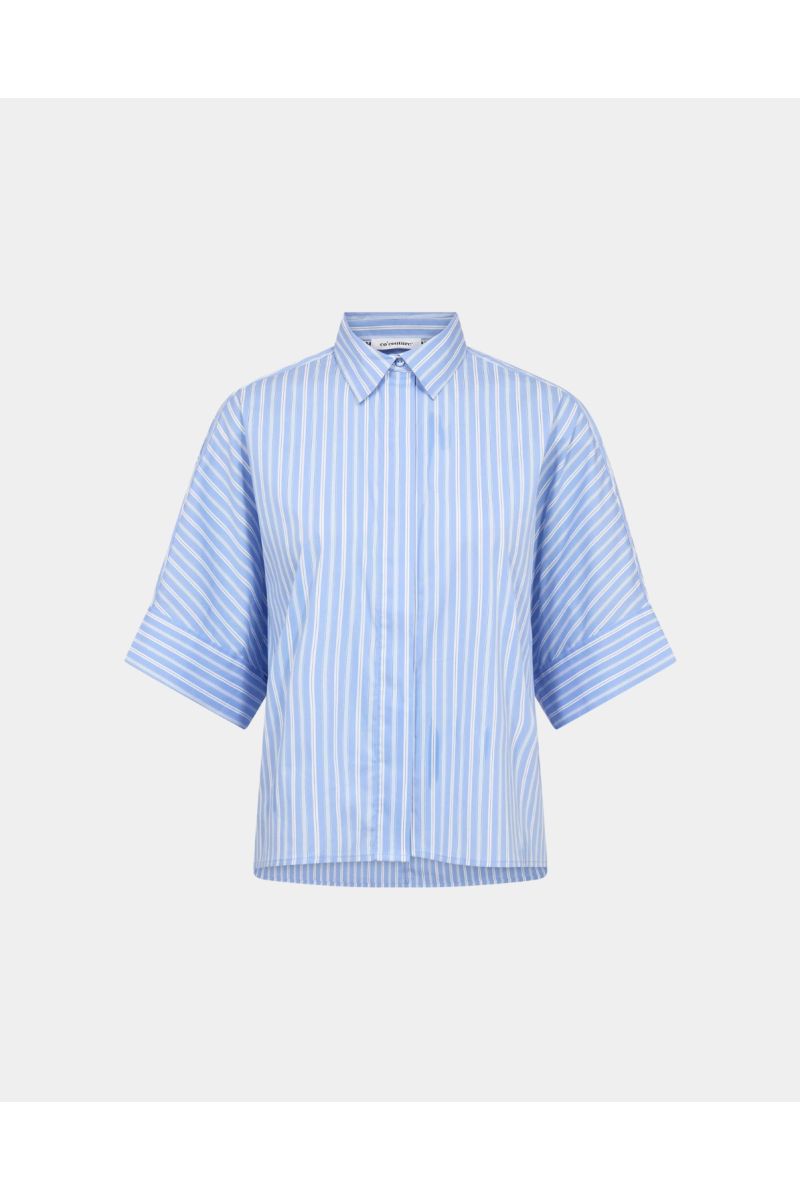 Co'Couture Kaio Stripe SS Shirt Pale Blue