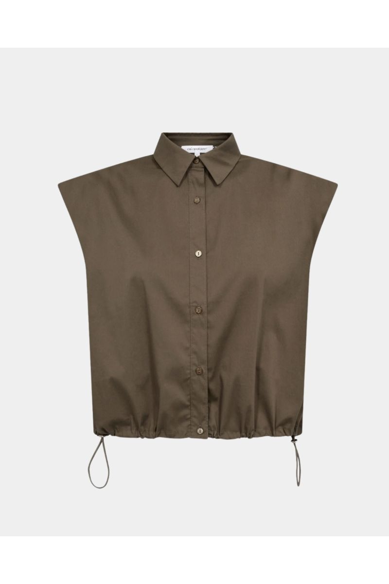Co'Couture Elara Olive olijfgroene blouse
