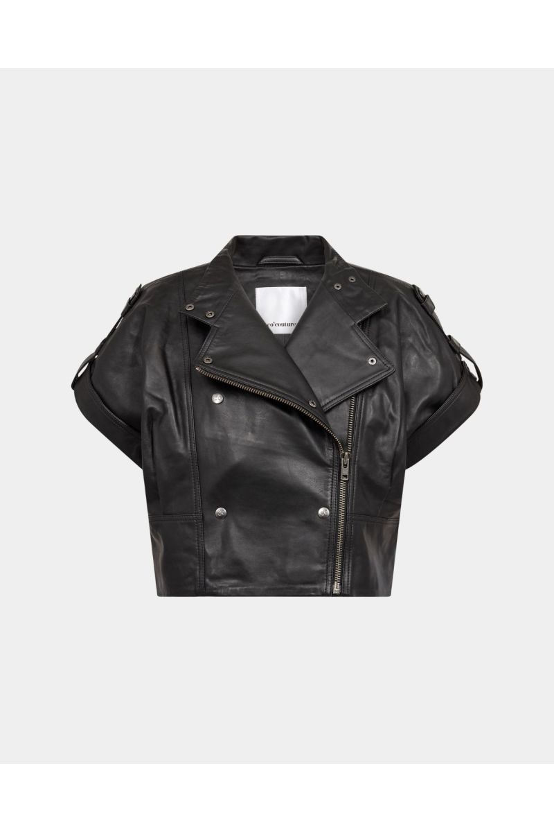 Co'Couture Phoebe Leren Vest Black