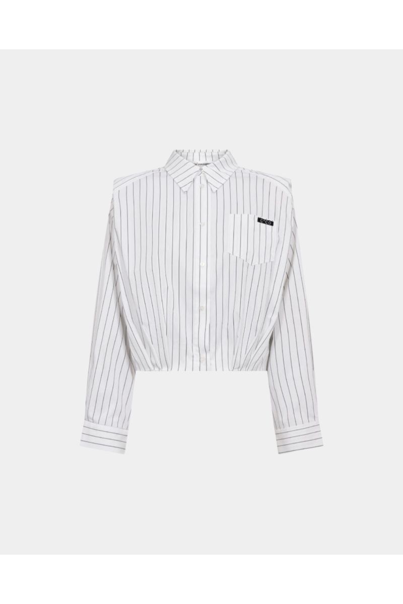 Co'Couture Riven Shoulder Shirt Blouse White