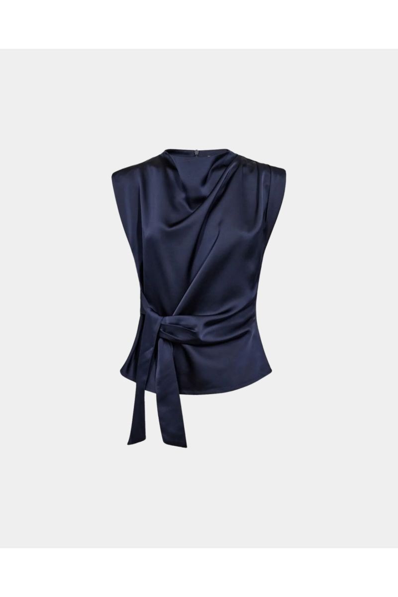 Co'Couture Safiracc Pleat Top Navy