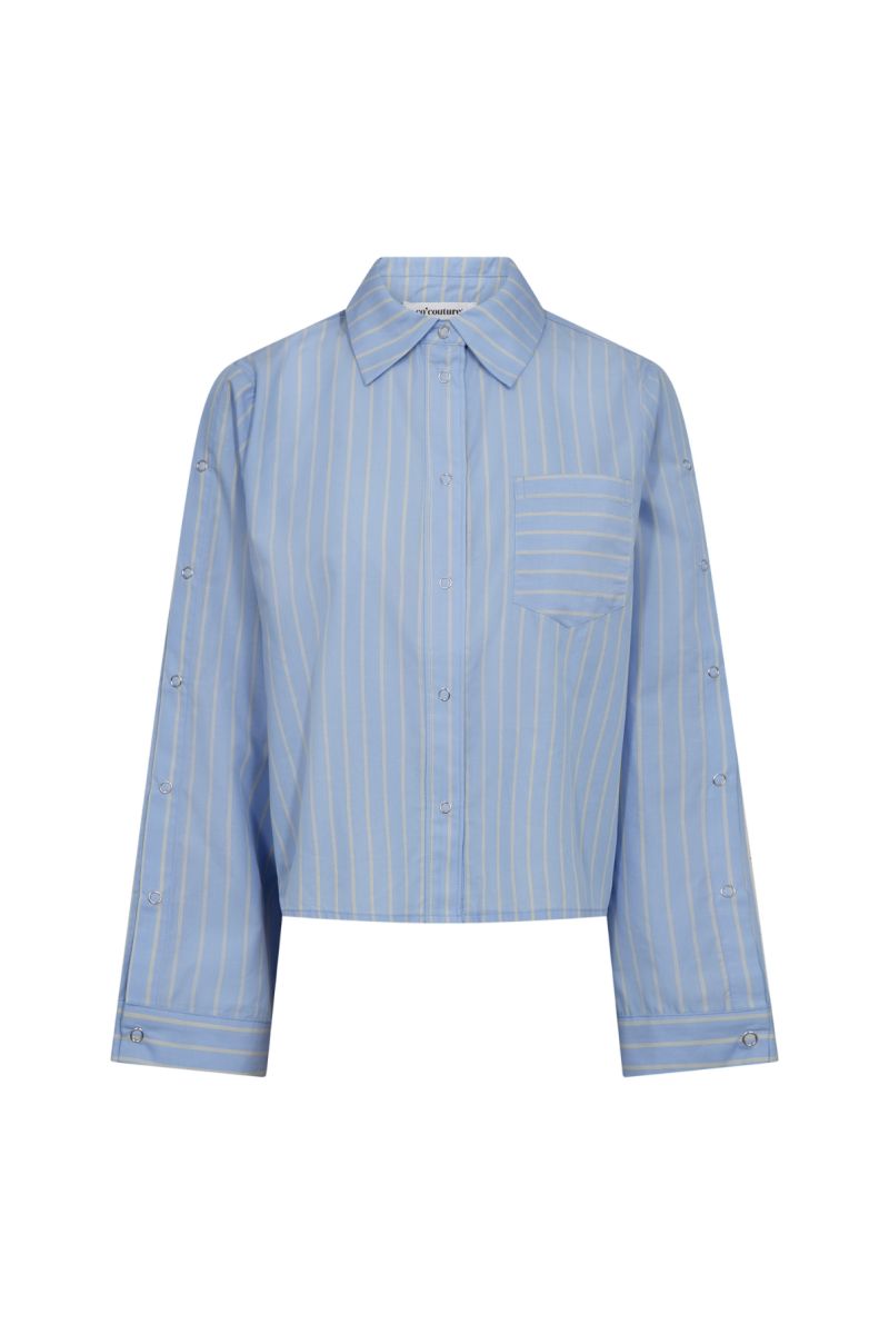 Co'Couture SimoCC Stripe Button Blouse Blauw
