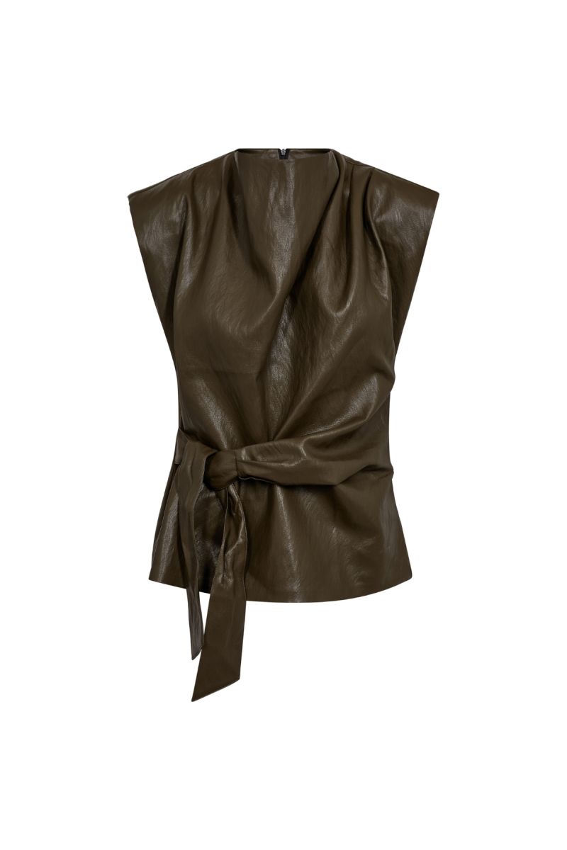 Co'Couture GittCC Pleat Top Army 35958