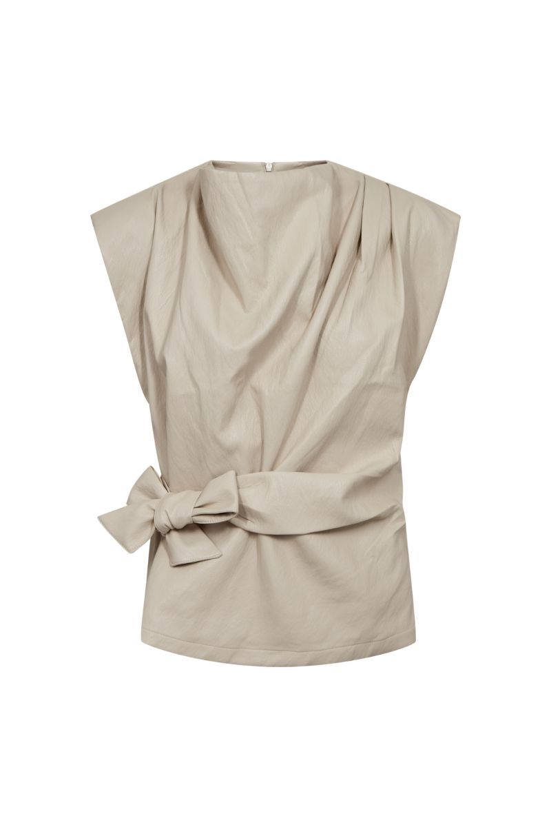 Co'couture GittCC Pleat Top Bone