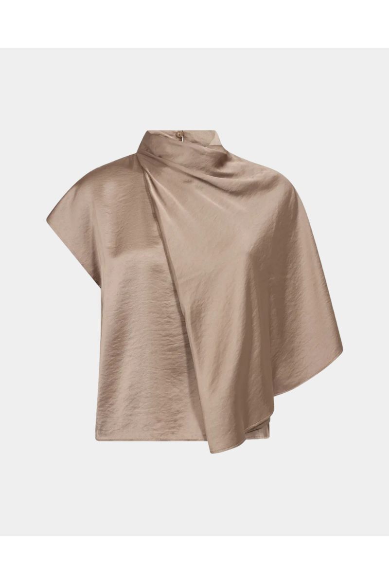 Co'Couture IdunCC Cape SS Blouse Walnut