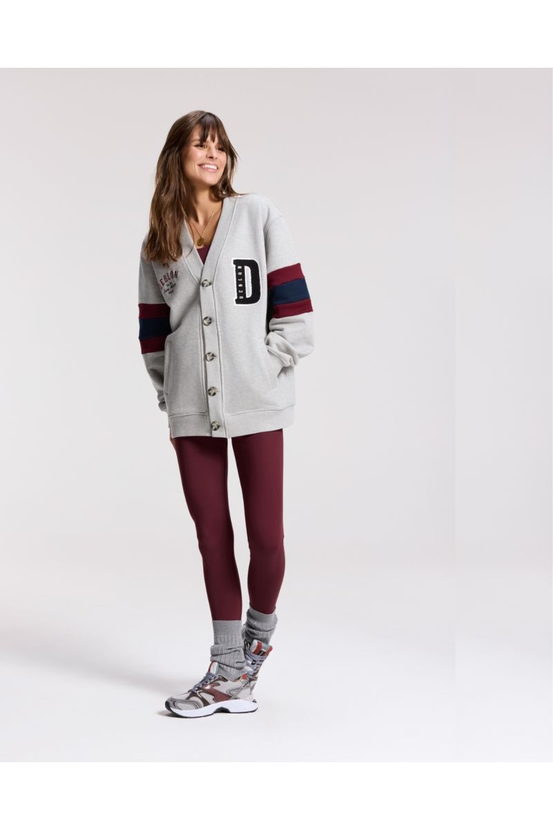 Deblon Noah Varsity Cardigan Grey Mélange