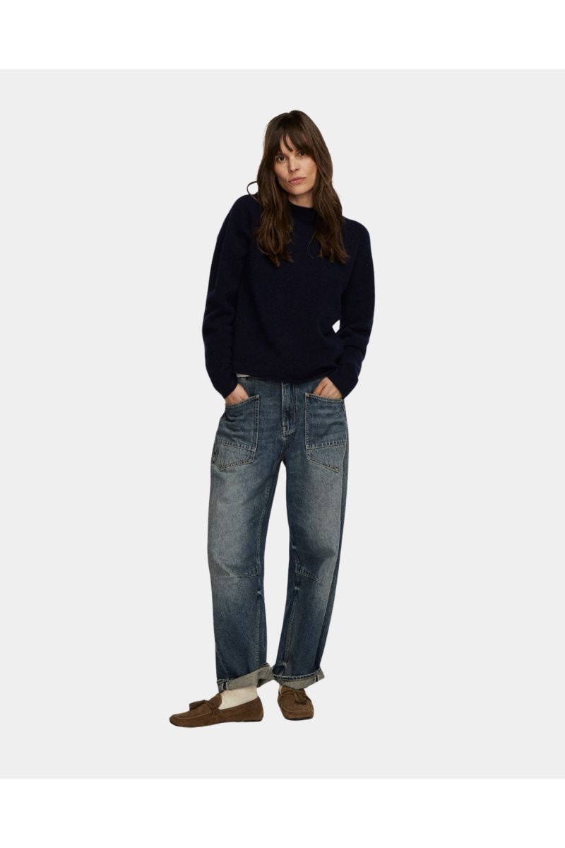 Denham Cargo Hisako Mid Blue wide fit jeans
