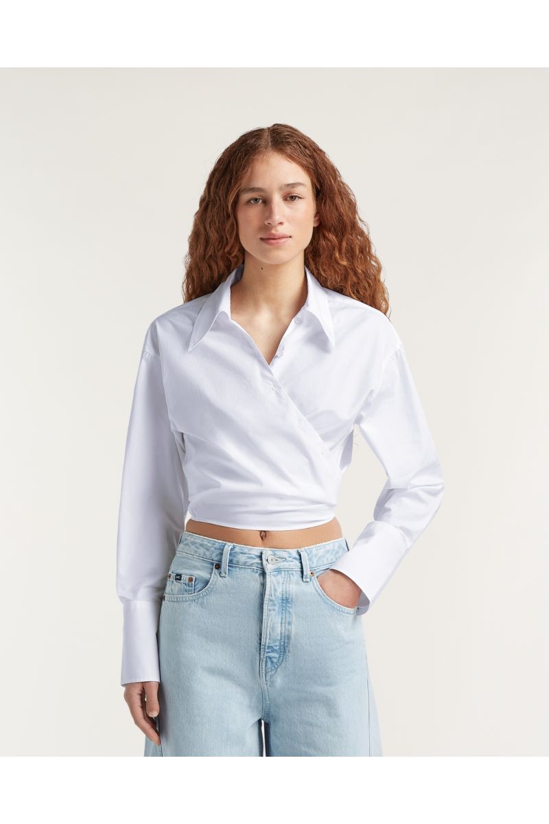 Denham FUMI WRAP TOP Poplin Wit
