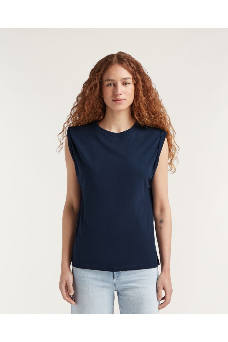 Denham KURA Muscle Tank Cotten Linnen navy 