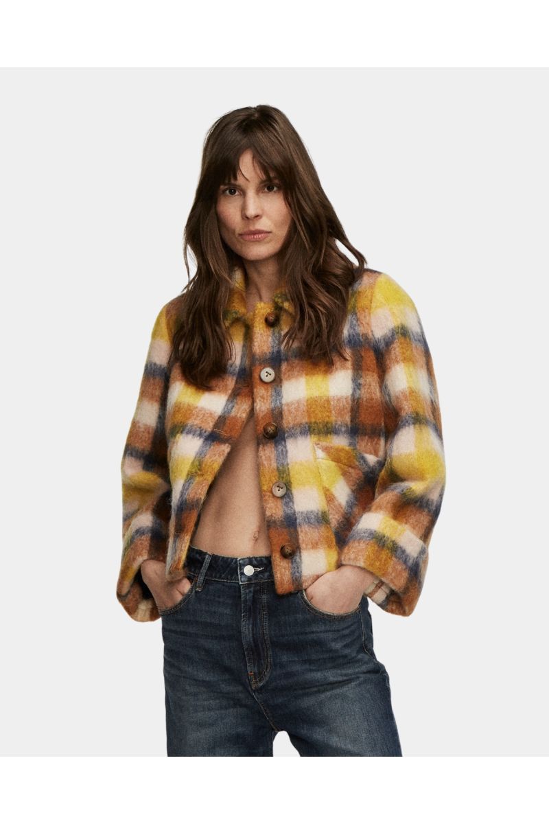 Denham Yura Check Jacket Multicolor wollen jack