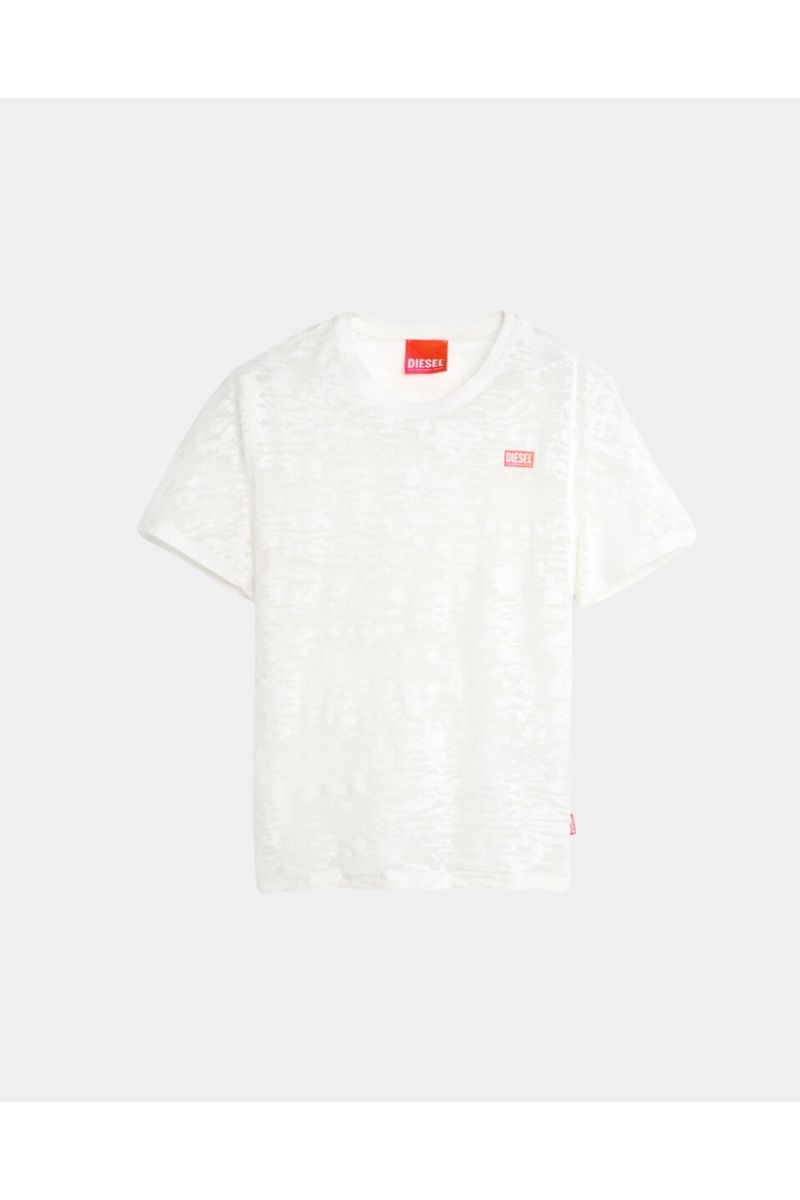 Diesel x Tinder T-Shirt Devoré Jersey White