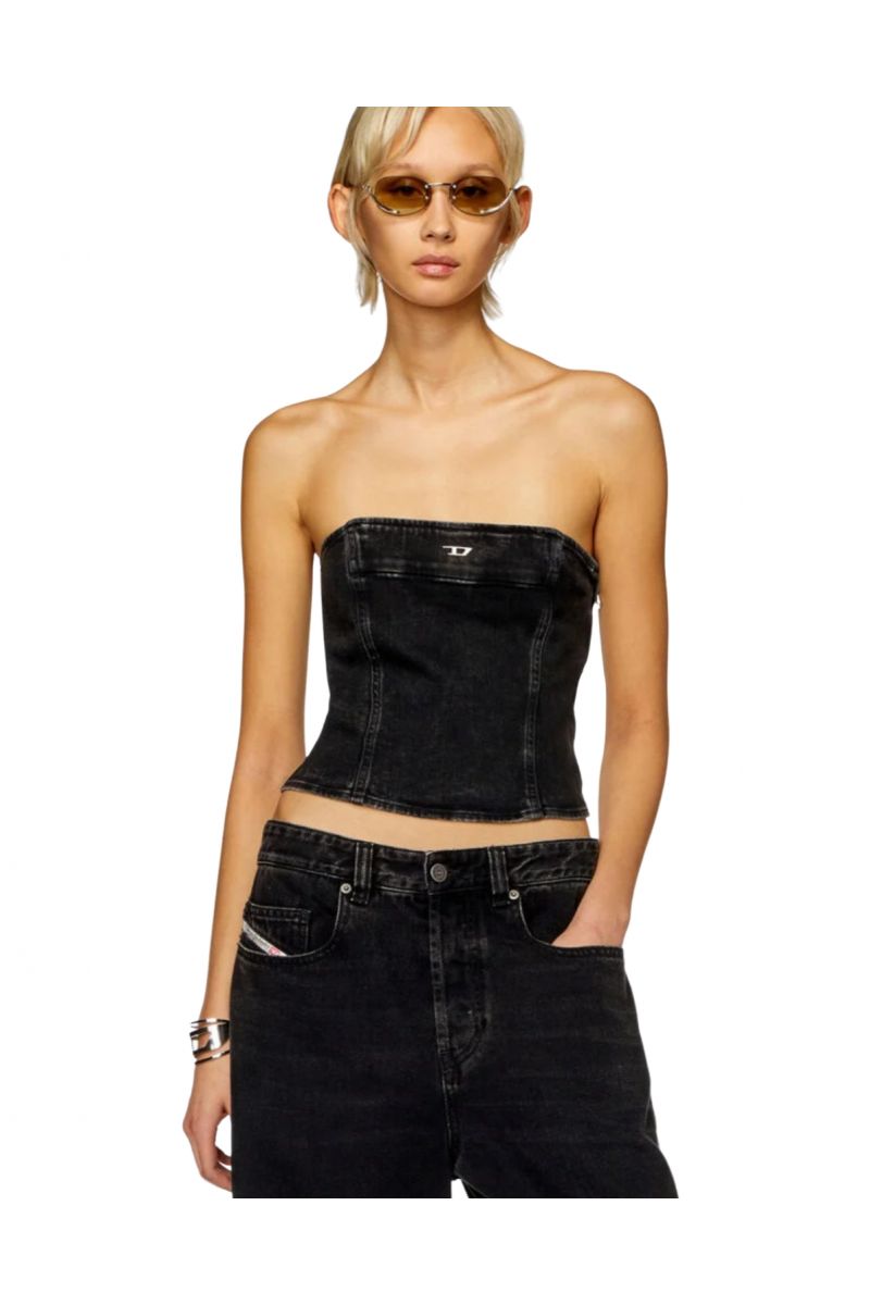 Diesel De-Ville-D Denim Top Zwart