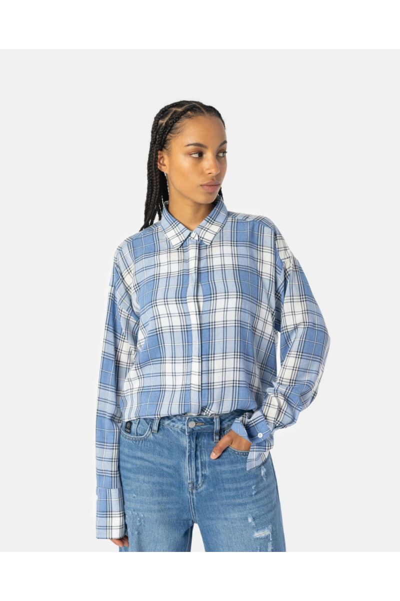 Elias Rumelis ESRA Blauwe Geruite Blouse