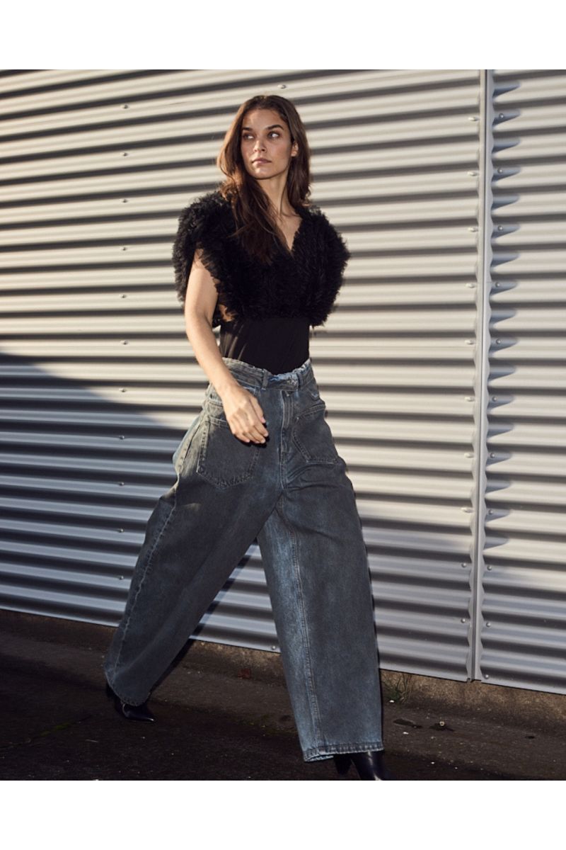 Haute L’Amitié Flip Waist Pocket Jeans Zwart