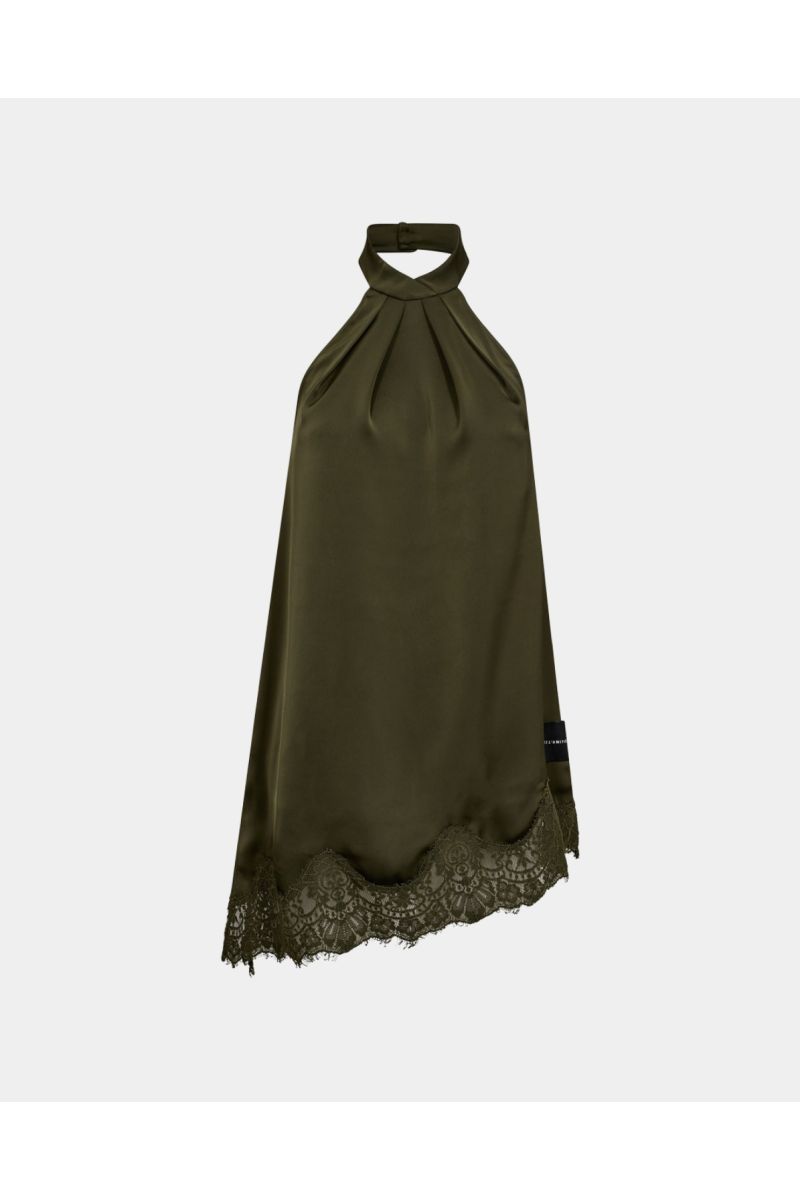Haute L'Amitié Naomi Asym Halter Top Army
