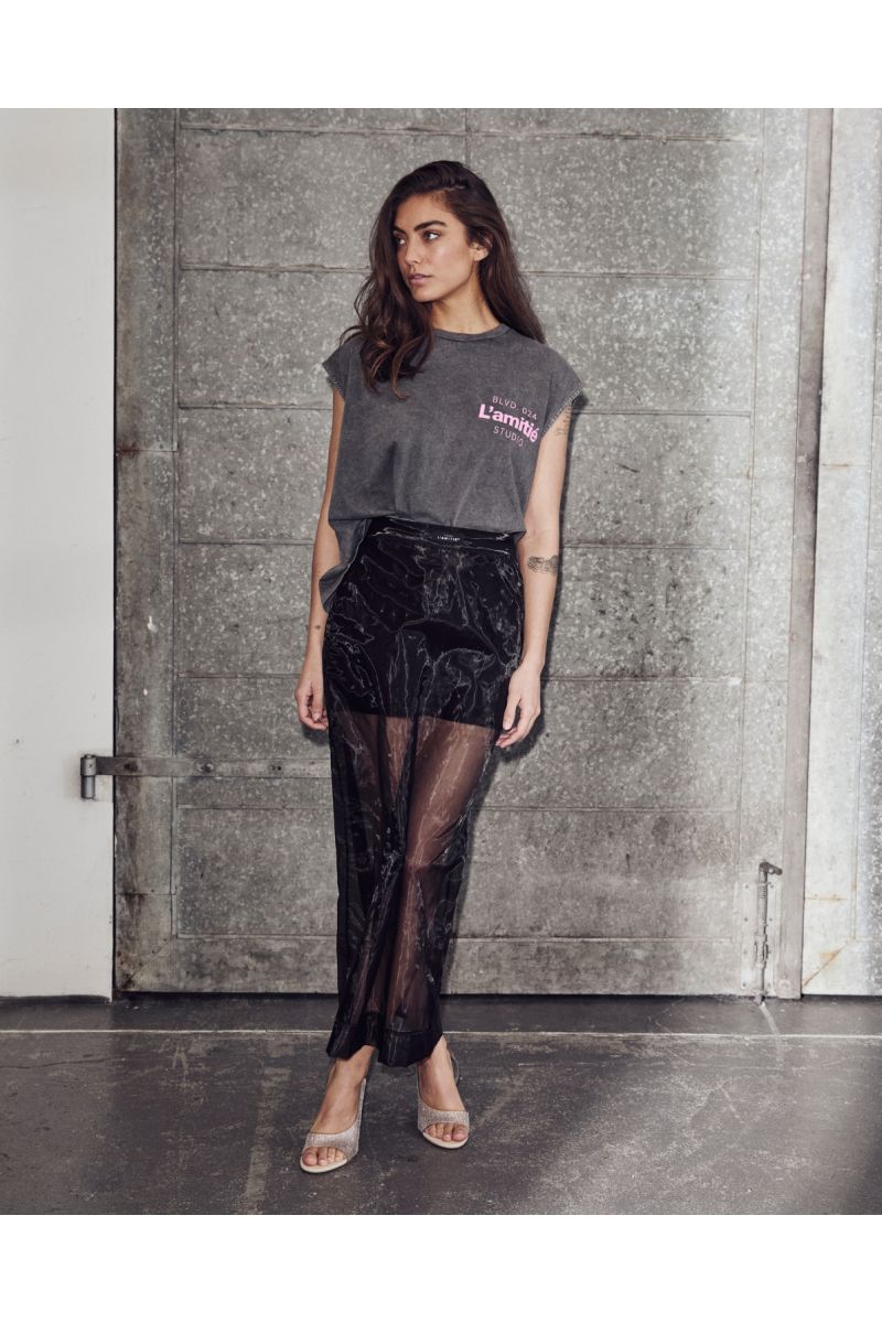 Haute L'Amitié Organza Pencil Skirt Zwart