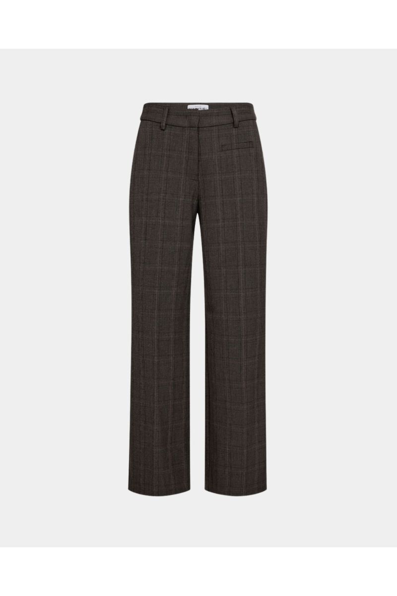 Haute L'amite Check Fit Plain Pant Bruin pantalon
