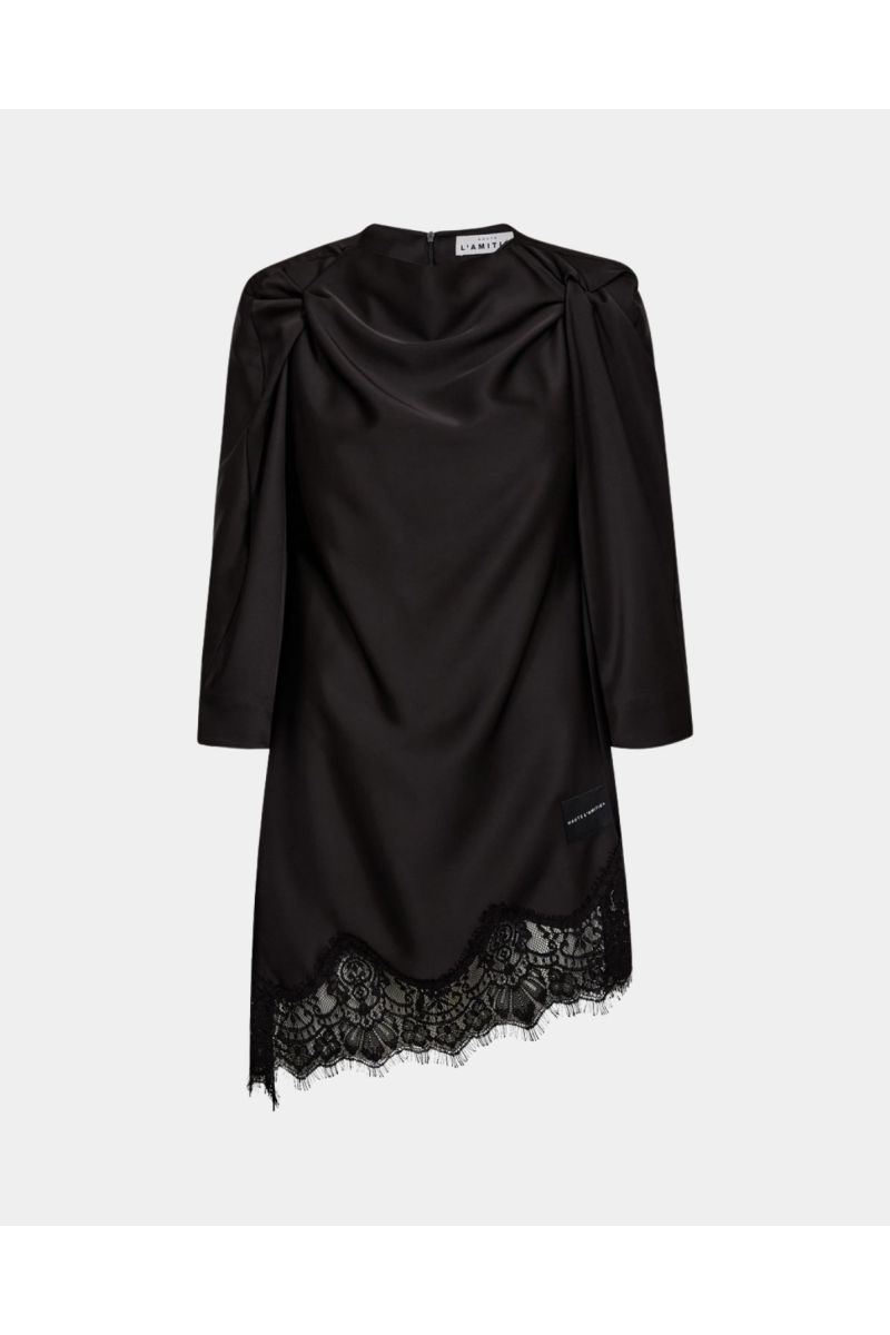 Haute L'amite Naomi Twist Shoulder Dress Black