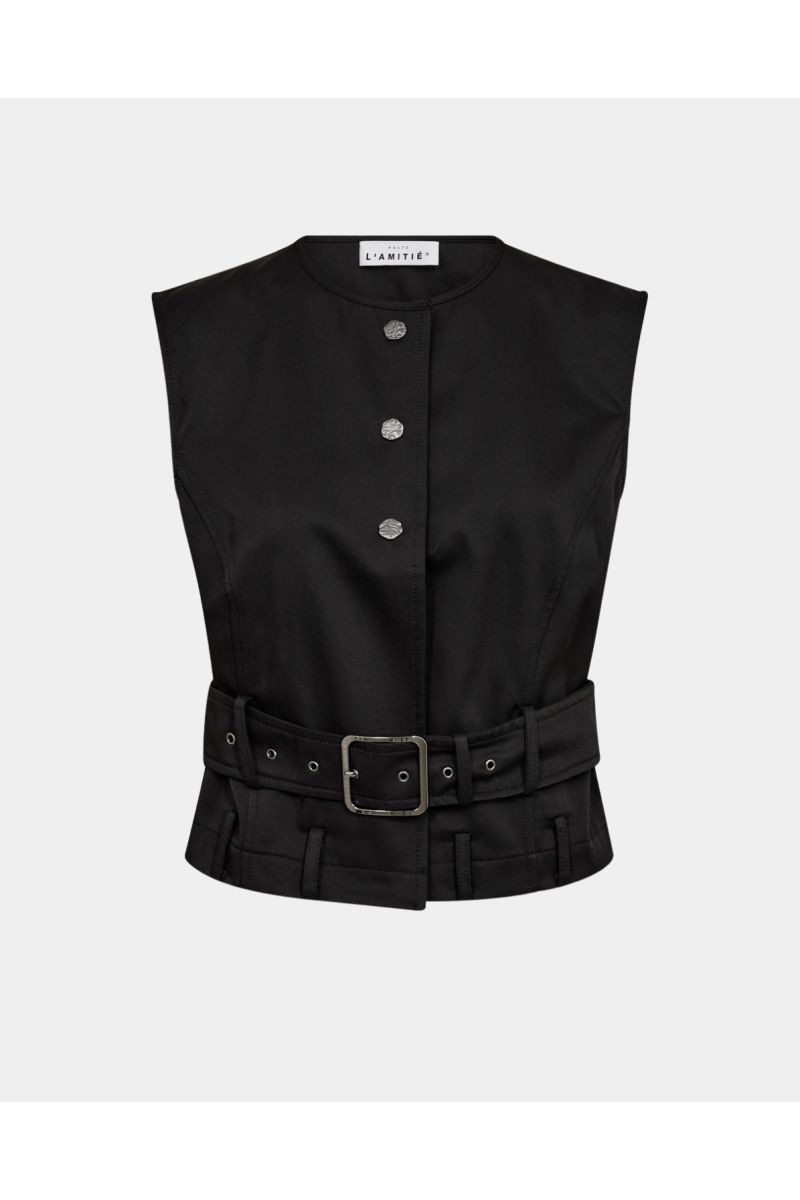 Haute L'amite Rabi Belt Vest Black zwart gilet