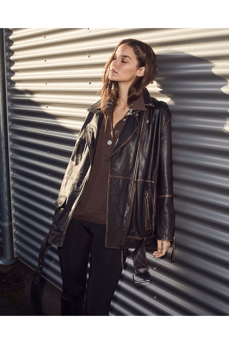 Haute L’Amitié Leather Biker Wing Jacket 