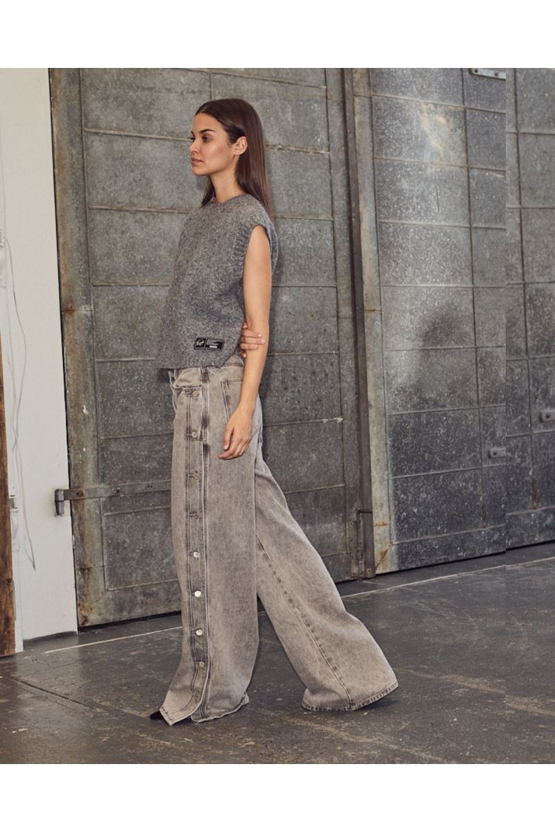 Haute L'amitié Toby Knit Vest Grey Melange