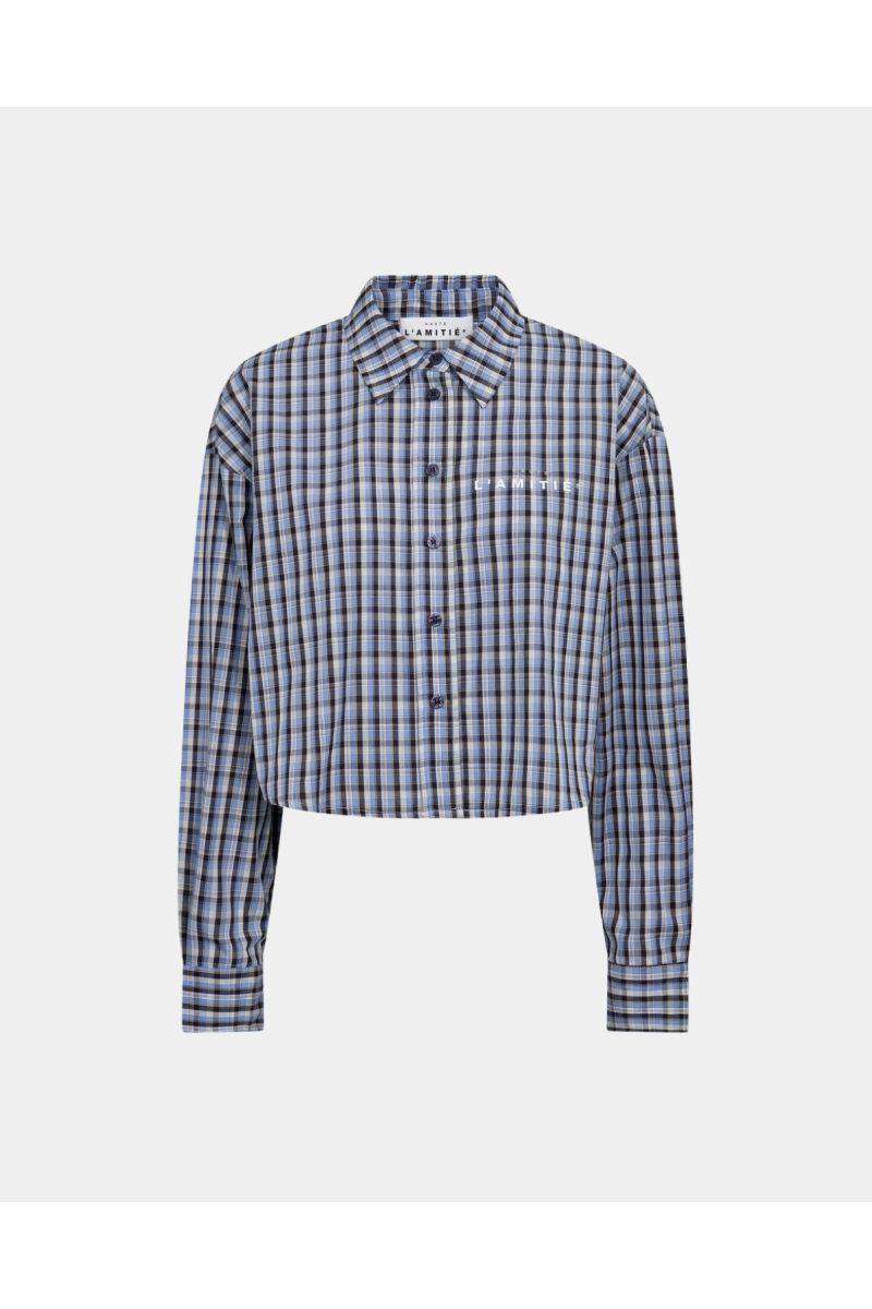 Haute L'amite Isolde Check Shirt Blue blouse