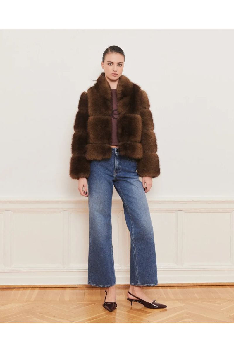 IBN Posh Short Coat Dark Brown