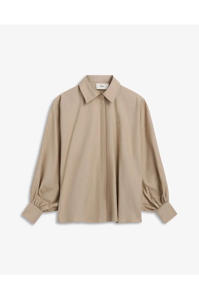 IBEN Muse Poplin Shirt Stone Sand IB1039