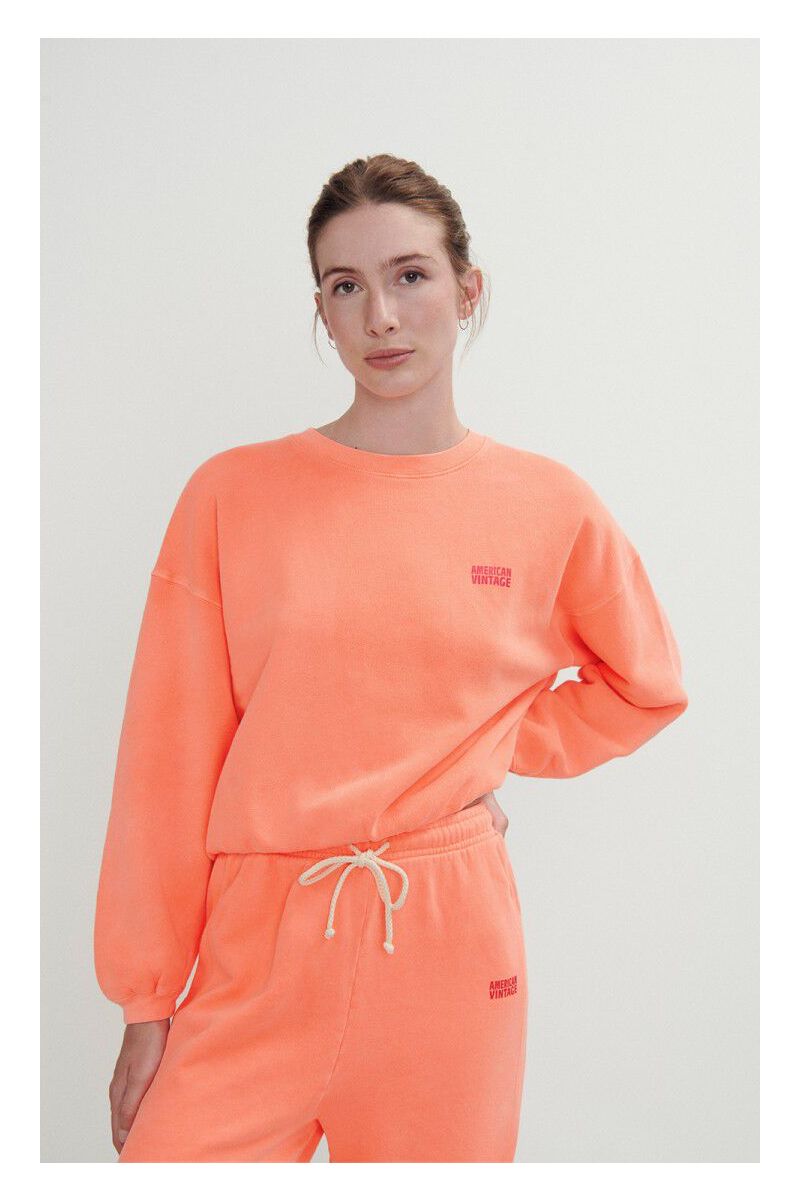 American Vintage Sweater IZU03 Orange Fluor
