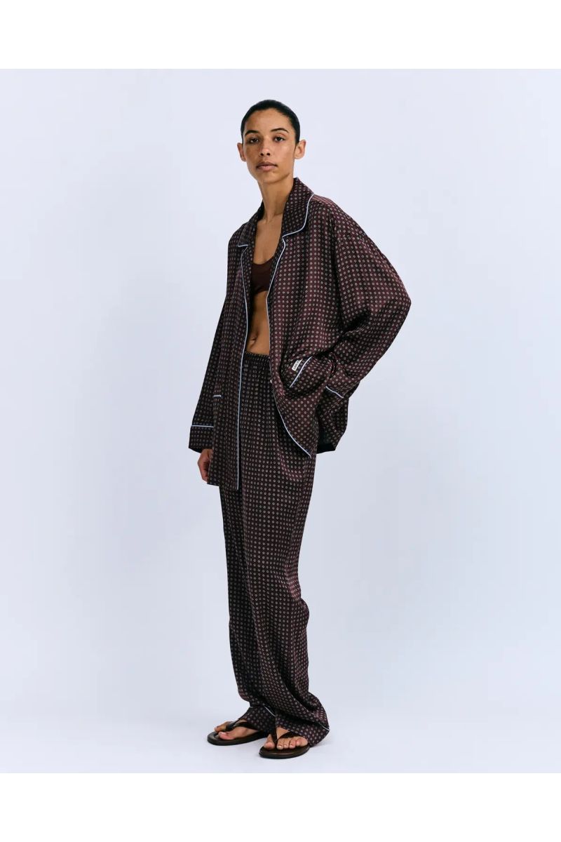 Love Stories Cedric Classic Pyjama Shirt Dark Brow