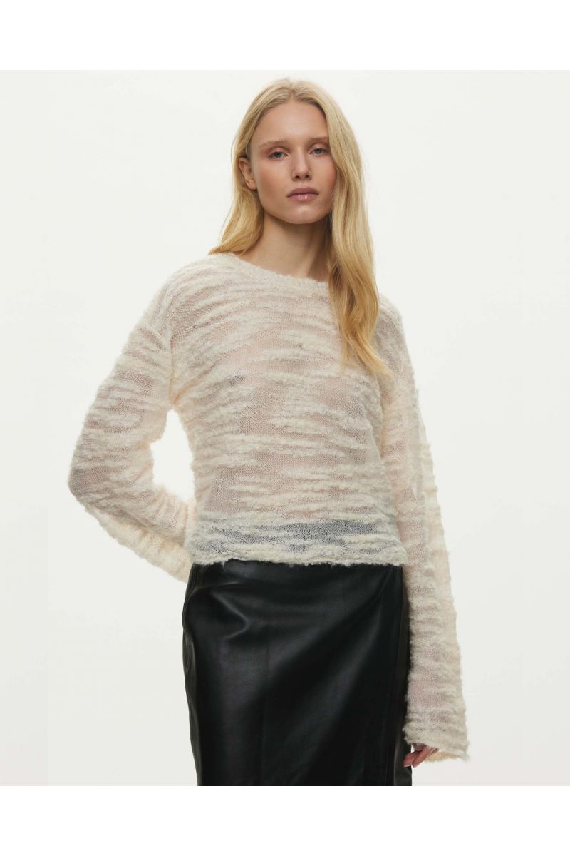 Oval Square Seta Knit Jumper Off White