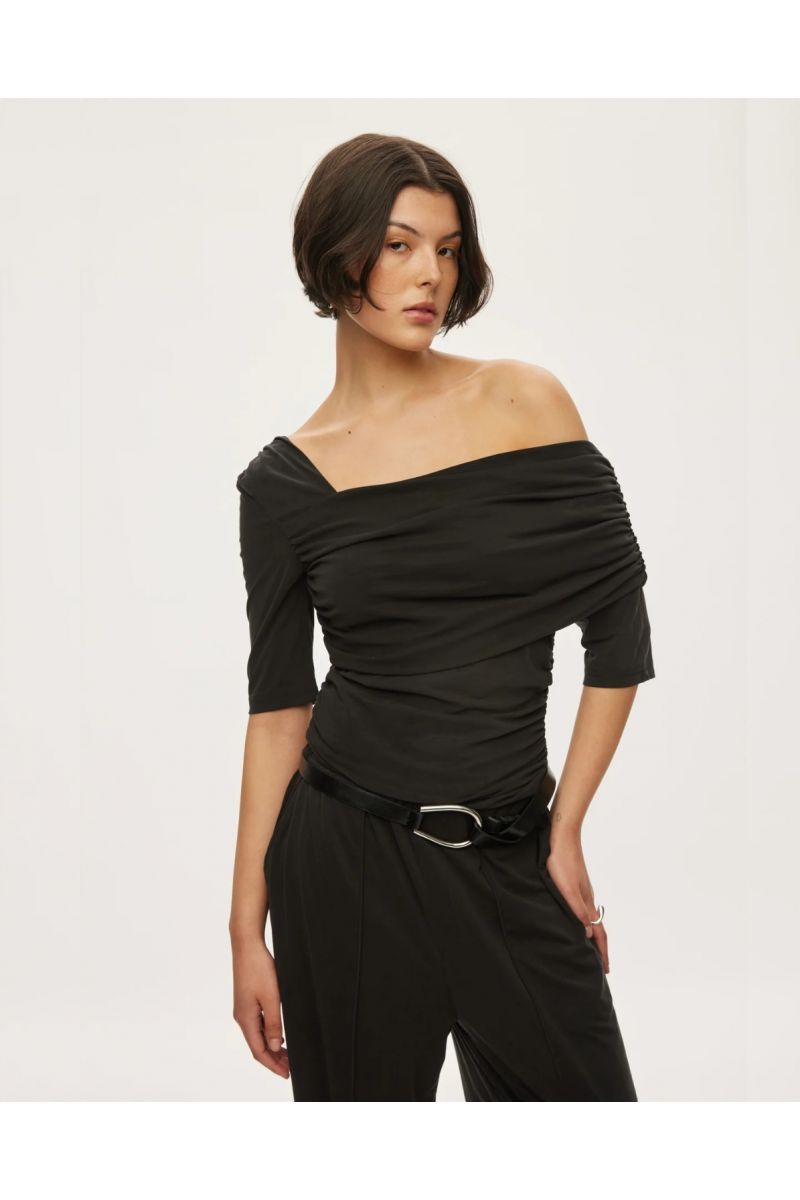 Oval Square Hope Blouse Black Stone