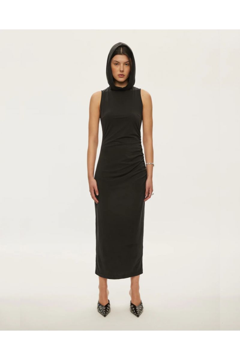  Oval Square Hope hood Dress Zwart
