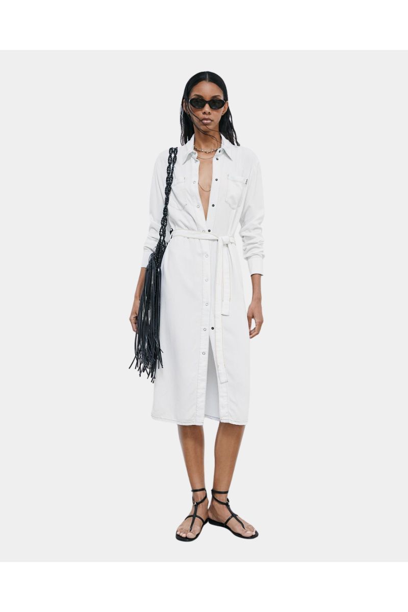 Patrizia Pepe Denim White Dress 2A3014