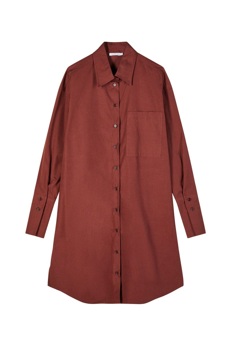 Patrizia Pepe Shirt Dress Hot Brown