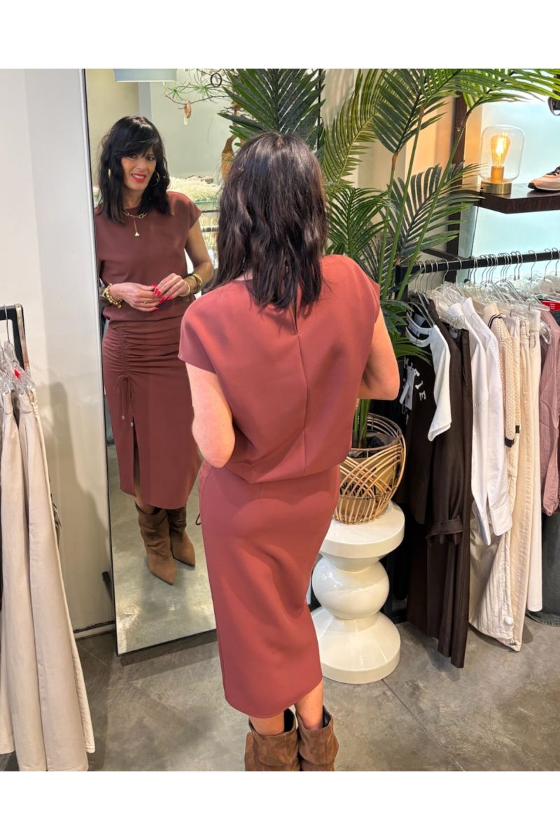 Patrizia Pepe Rok Roodbruin 8G0530 A701