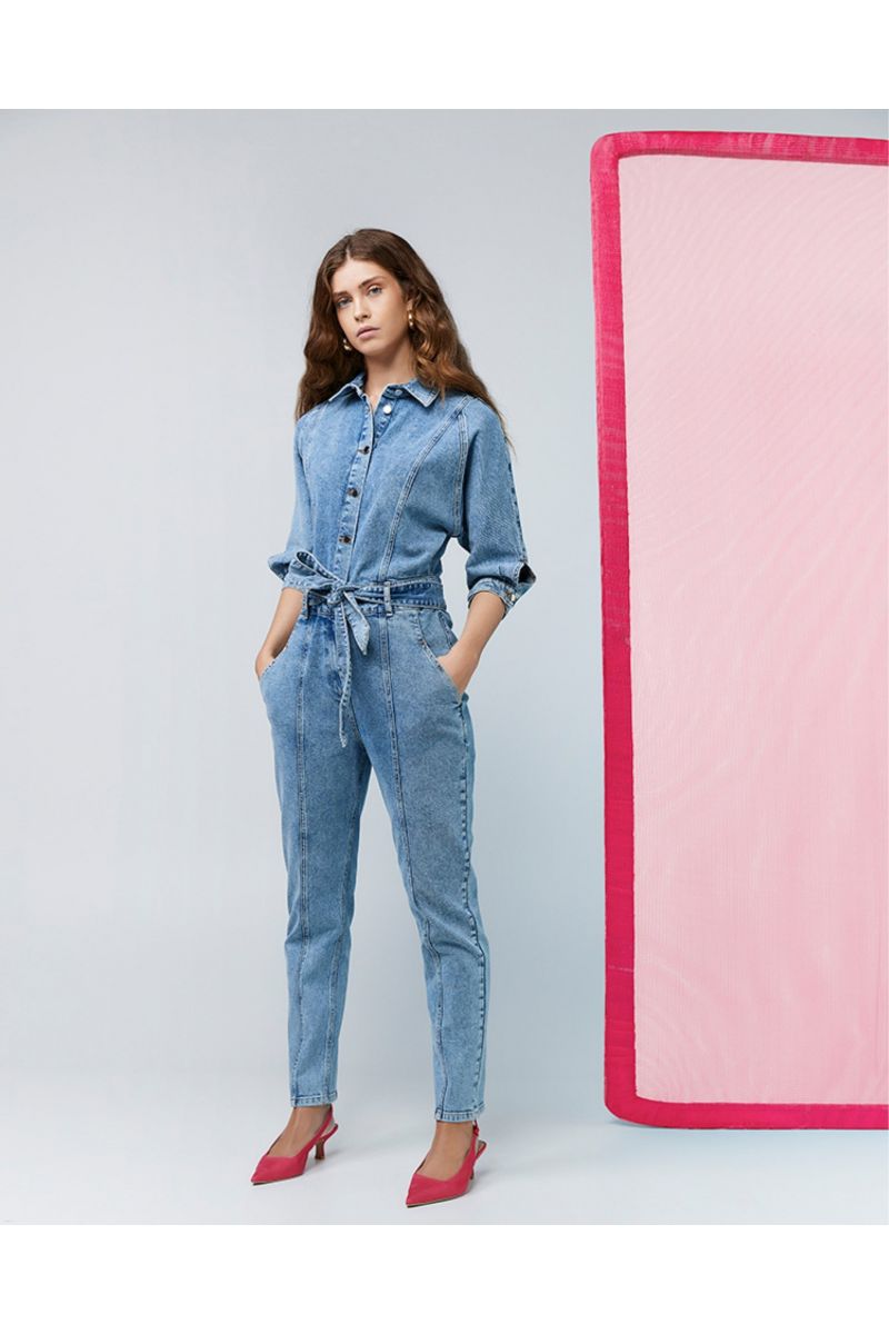 Freebird Polly Jumpsuit Licht Blauw